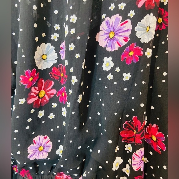 Mixed pattern floral cold shoulder dress size 14 new summer pattern holiday - Picture 4 of 6